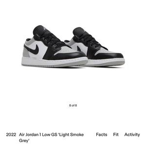 Air Jordan 1 Low GS Light Smoke Grey